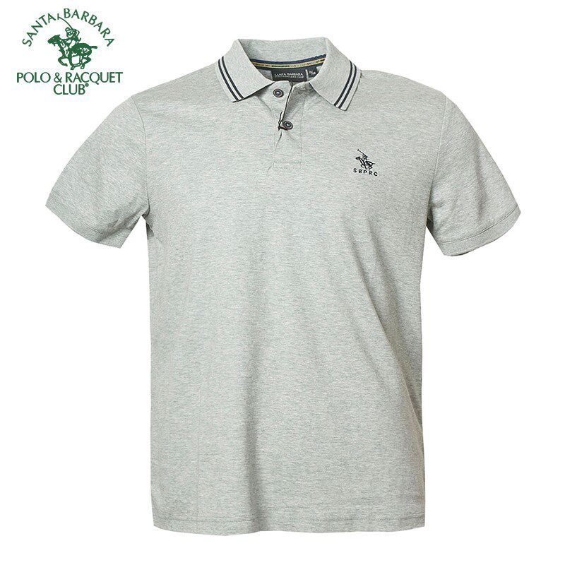 圣大保罗男装春夏季宽松休闲男款纯棉纯色中年翻领短袖T恤POLO衫