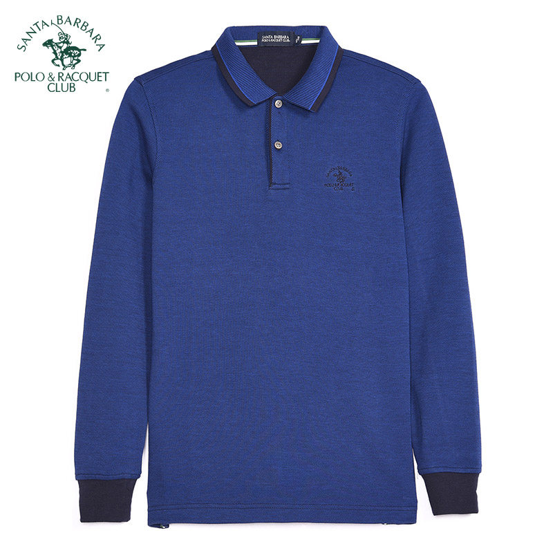 圣大保罗纯棉长袖厚t恤男款翻领polo衫春秋商务休闲衫