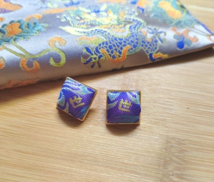 蜀锦幻彩面料宋锦首饰发夹配饰耳环手工制作包邮