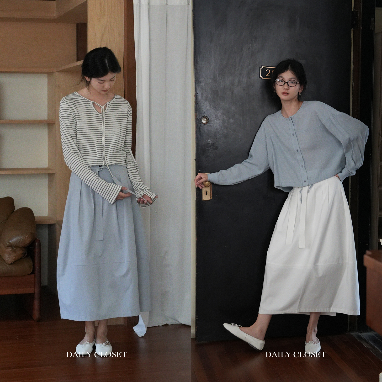 DAILYCLOSET 2025秋冬新款莱赛尔花苞裙中长款百搭韩系收腰半身裙
