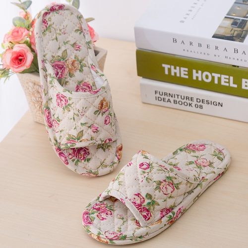 室内家用无声静音布底拖鞋