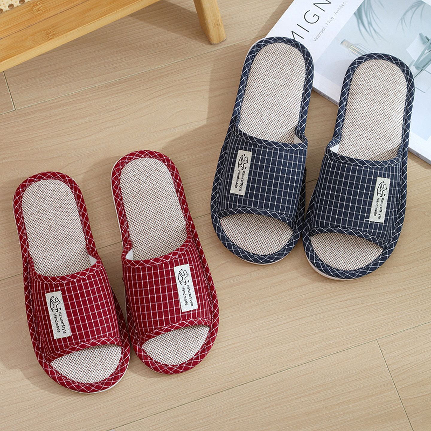 亚麻拖鞋男士夏天室内家居木地板吸汗防滑静音棉麻布拖鞋女春秋