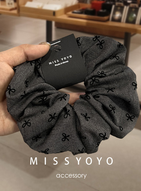 韩国头饰小众发饰品气质发绳头绳灰色蝴蝶结大肠发圈波点马尾发绳