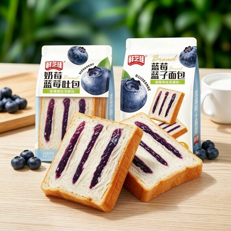 奶昔盒子面包蓝莓味吐司奶盖独立包装学生零食早餐课间宿舍上班族