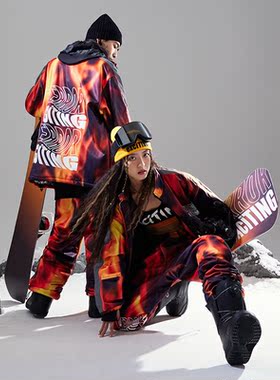 exciTING&TERROR联名款单板滑雪服男女防风防水保暖情侣滑雪衣裤