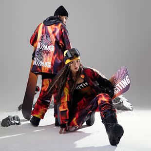 exciTING&TERROR联名款 单板滑雪服男女防风防水保暖情侣滑雪衣裤