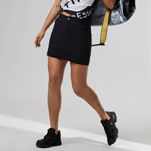 exciTING激动派运动短裙女士休闲长裙可拆分工装 半裙黑色速干原创