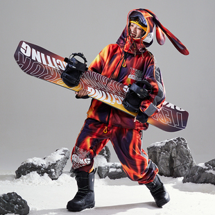 exciTING&TERROR联名款 火焰专业刻滑全能滑雪单板CAMBER4400硬度6