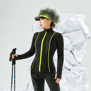 exciTING激动派运动紧身压缩衣女跑步训练速干健身衣长袖 加绒保暖