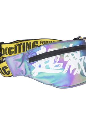 exciTING激动派跑步腰包男运动多功能七彩反光夜视小胸部包女斜跨