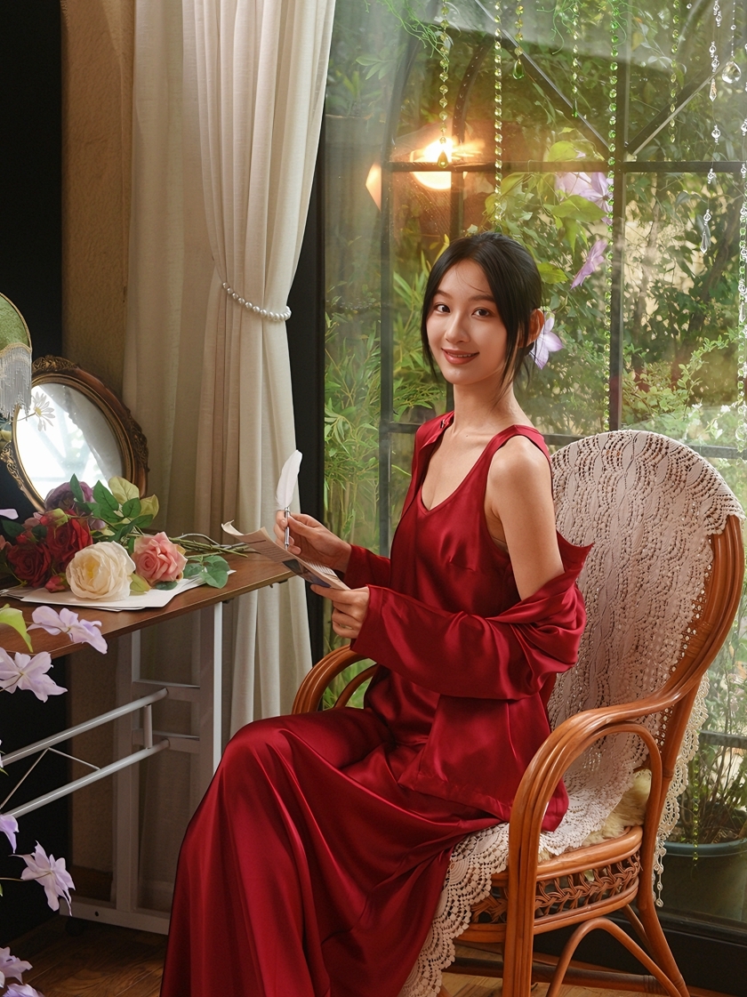 100%桑蚕丝真丝上衣睡裙带胸垫