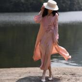 可改短重磅高级100%桑蚕丝真丝睡衣女奢华新娘晨袍睡袍度假风旅行