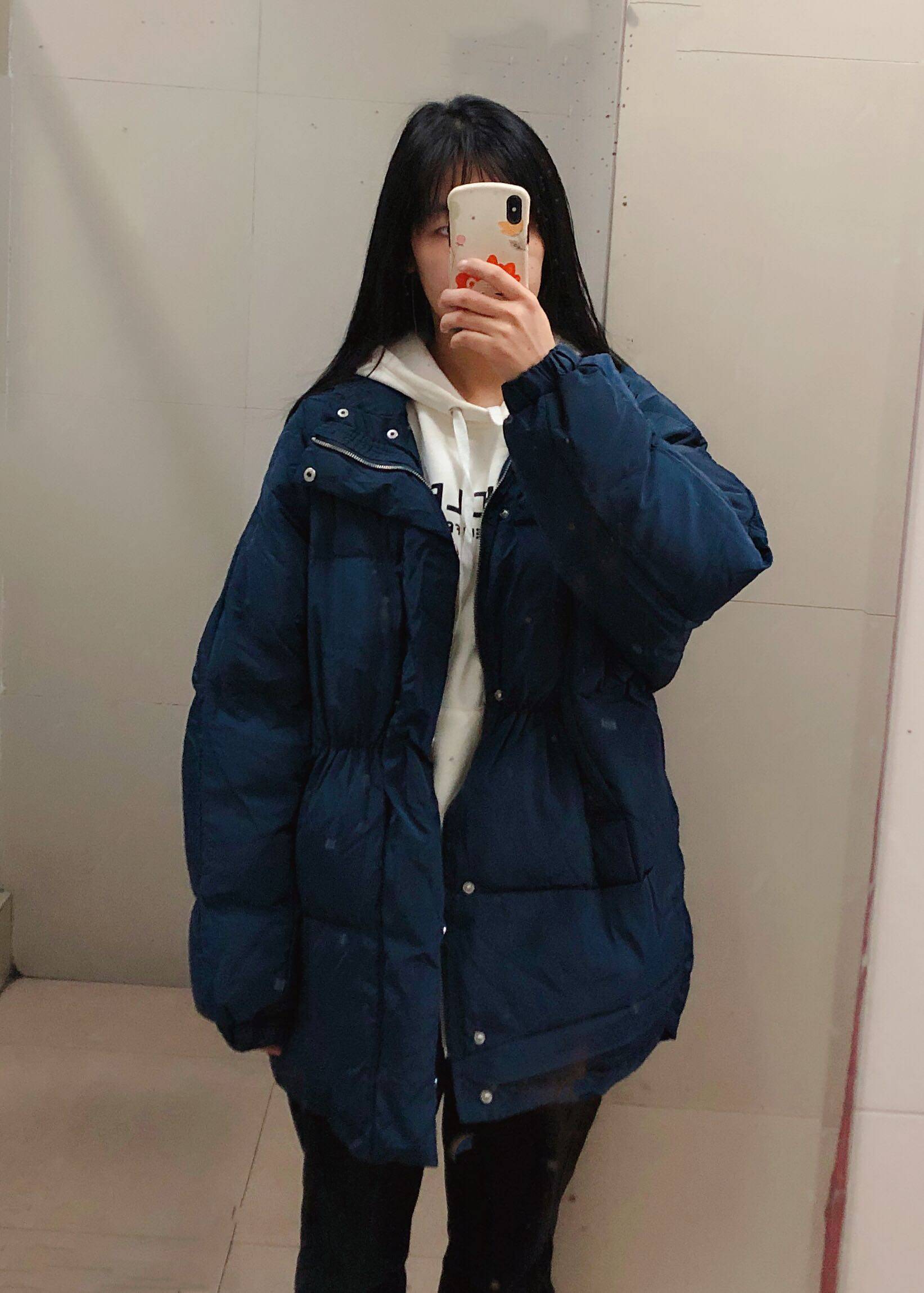 2024新秋冬韩版纯色大码宽松男女情侣款保暖中长棉衣面包棉服外套