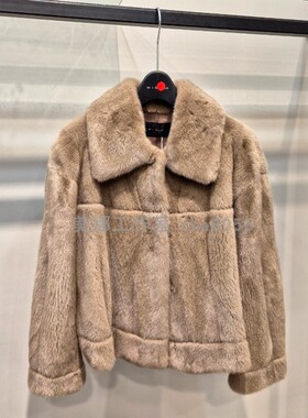 Michaa 奥特莱斯减龄翻领皮草短外套 不议价包快递