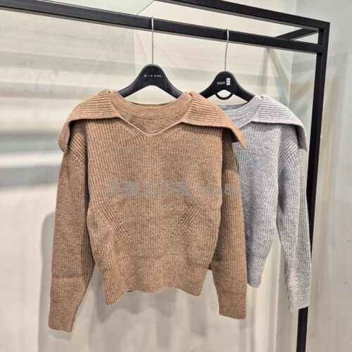 Michaa 奥特莱斯 大翻领羊绒毛衣 不议价包快递