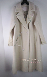 中长款 pink 冬季 粉红玛丽 羊剪绒大衣PMAJW7411标齐 mary粉红玛琍