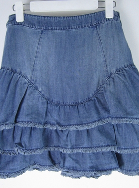 专柜正品 saidian/赛典 春夏季修身薄款钉珠绣花牛仔半身裙 中裙