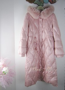 pink mary粉红玛琍/粉红玛丽 冬狐狸毛领中长羽绒服PMAJW7516标齐