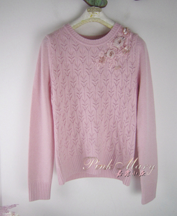 秋冬羊绒混纺羊毛衫 粉红玛丽 女PMAHW9020标齐 mary粉红玛琍 pink