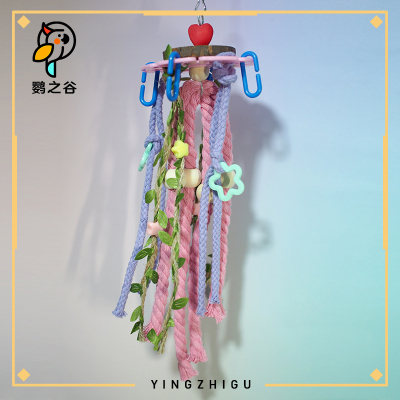 鹦之谷鹦鹉啃咬玩具鸟笼装饰