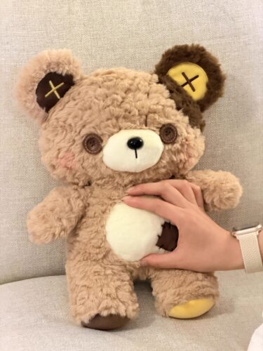 原创纽扣小熊玩偶儿童生日礼物毛绒玩具可爱补丁泰迪熊公仔娃娃女