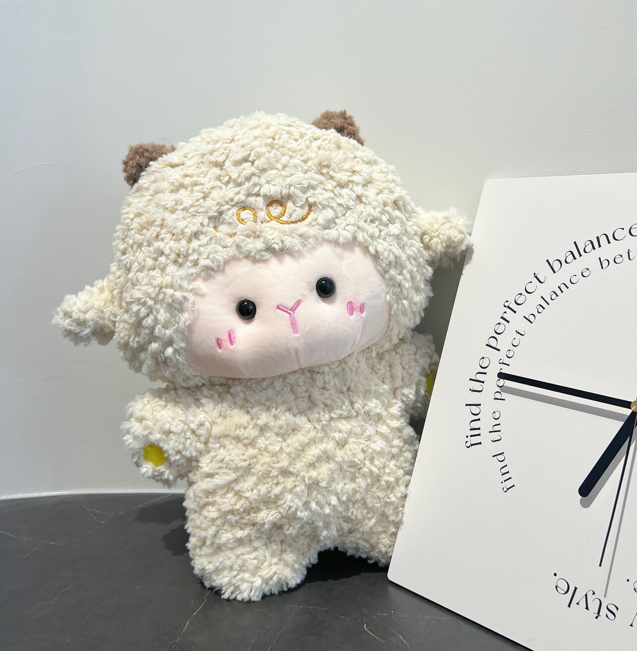 작은 양 인형 플러시 장난감 소녀 잠자는 어린이를 들고 귀여운 헝겊 인형 진정과 치유 선물