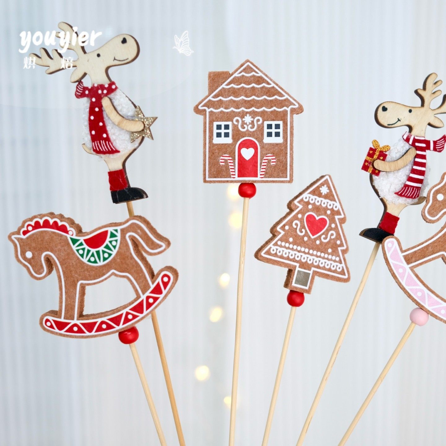 【youyier】圣诞节毛毡小房子木马插卡DIY礼物礼盒节日装饰插件,节庆用品/礼品,圣诞装饰品,淘宝优惠券,粉丝福利购,淘宝优惠卷
