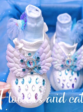 Flowers and Cats女童兔兔运动鞋公主一脚蹬鞋子软底透气跑步鞋