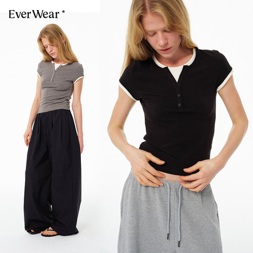 EverWear假两件修身通勤T恤女