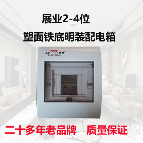 展业2-4位家装明装塑面铁底漏电空气开关强电布线箱配电箱包邮