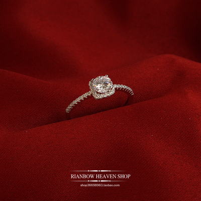 纯银50分冲上云霄多钻品质感锆石