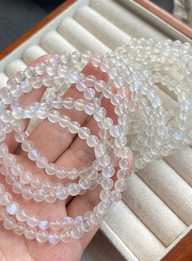 亏本捡漏天然蓝月光手链蓝光水晶手串蓝光月光女款一物一图小颗粒