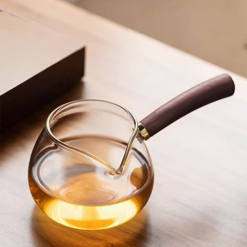 加厚侧把玻璃公道杯套装