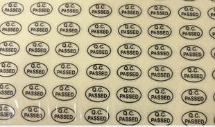 QC passed标贴纸/QC PASSED 不干胶标贴/透明QC标贴签0.8元/180贴