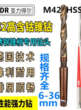 德国进口圣力得尔不锈钢专用钻头6-36mm含钴锥柄麻花钻M42HSS-co