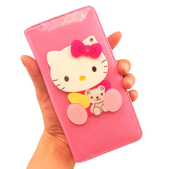 超可爱Hello Kitty粉色长钱包 带镜子的钱包 韩版卡通长款皮夹在类目 箱包皮具/热销女包/男包, 钱包中 - 来自Buy2taobao.com提供专业的淘宝代购服务