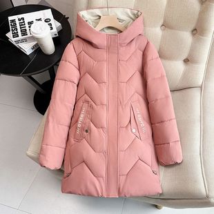 冬季中长款时尚厂家直销显瘦棉衣修身外套棉袄新款加厚羽绒棉服女