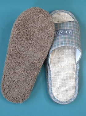 日系静音擦地拖鞋室内木地板居家无痕男女可拆洗懒人布底亚麻凉拖