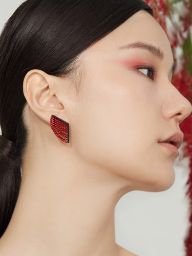 朗睦天然海蓝宝青金石玛瑙耳环女