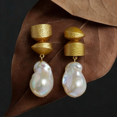 朗睦天然巴洛克吊坠AB款耳饰套装