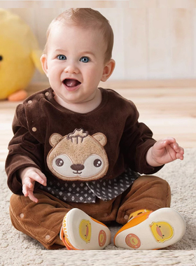 清仓只有66黄色小鸭婴儿连体衣欧美风假两件套装春秋宝宝爬服哈衣