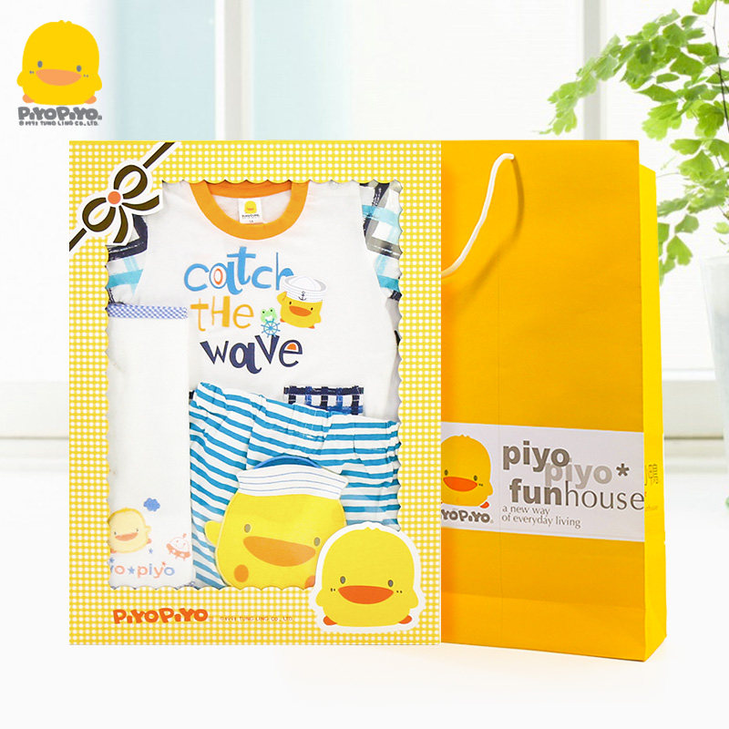 清仓黄色小鸭新生儿衣服礼盒夏季男宝宝百天礼物纯棉满月婴儿送礼