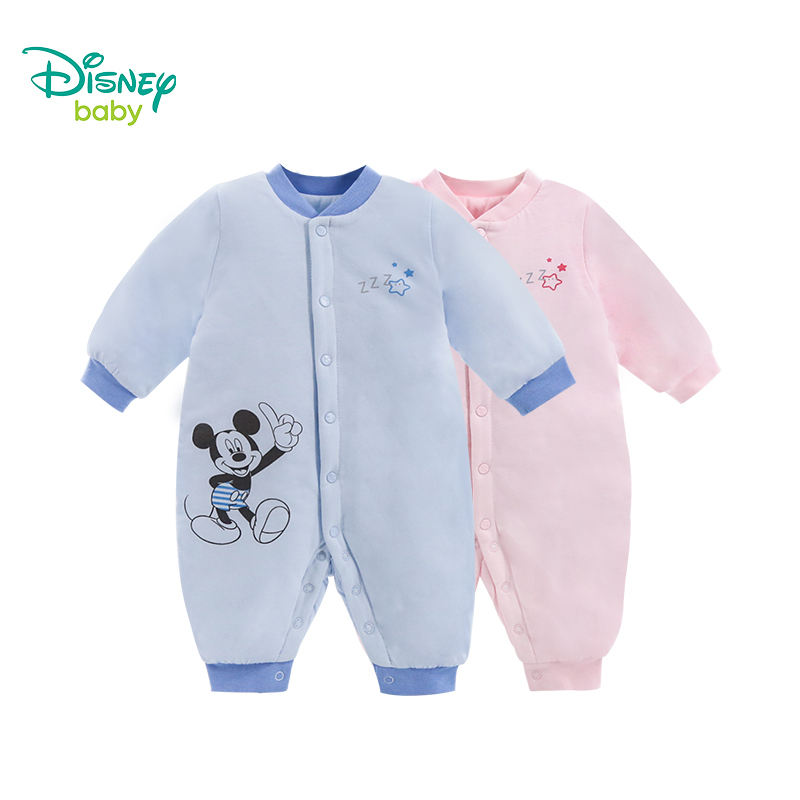 迪士尼婴儿棉哈衣连体衣保暖可爱