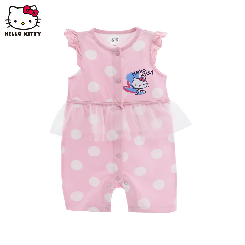 断码清仓hellokitty女婴儿夏季无袖连体衣女宝宝纯棉哈衣薄款衣服