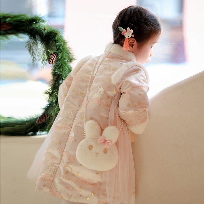 女童中国风旗袍裙2024新款