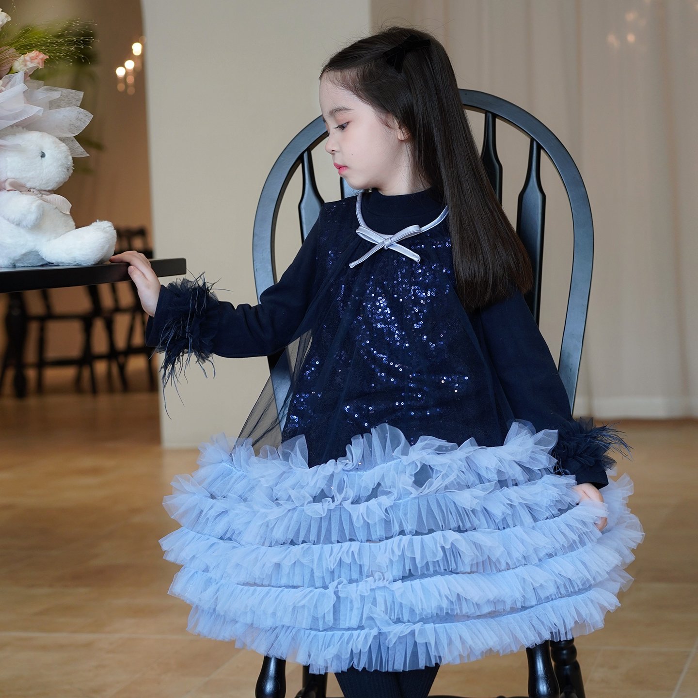 女童亮片背心裙高级感生日裙