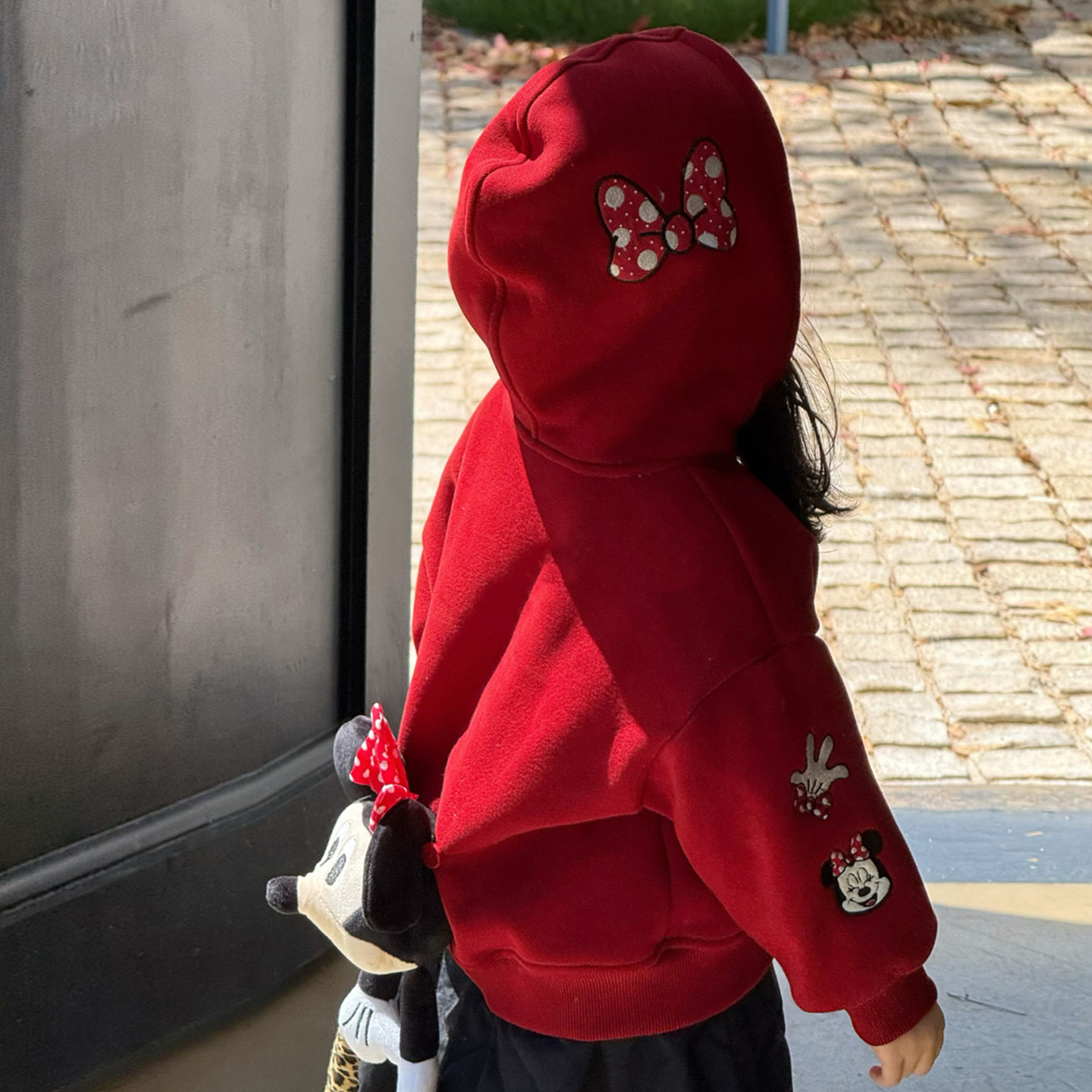 女童可爱立体米妮卡通连帽卫衣