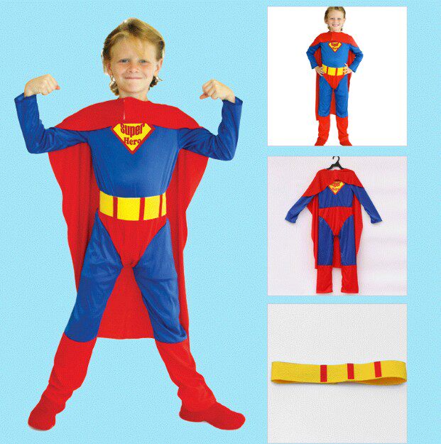 万圣节儿童服装男女童超人美国队长cos服饰万圣节亲子服装演出服