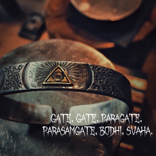 莲说制物 999银纯手打非翻模 无相之眼纯银复古银手镯