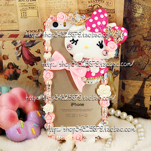 蝴蝶结HELLO KITTY适用于IPHONE 5s/115 16边框手机壳